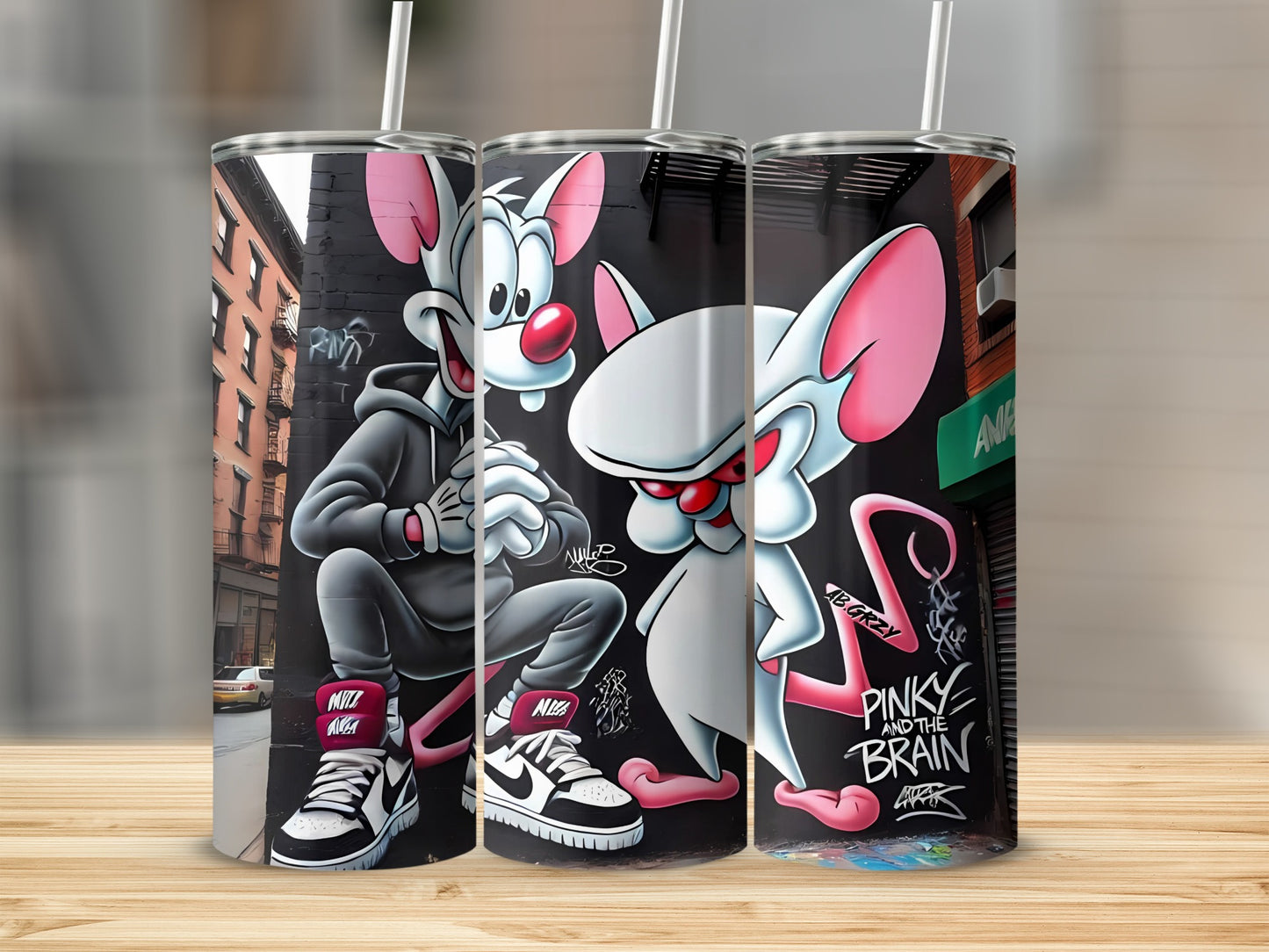 Pinky and the Brain Tumbler Graffiti Design Drinkware