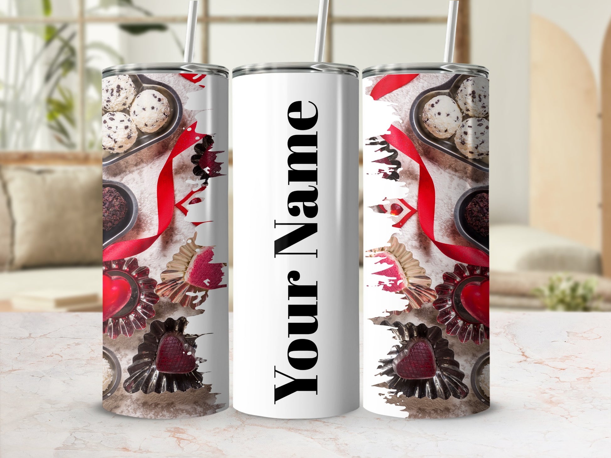 Customizable Valentine's Day Design Tumbler