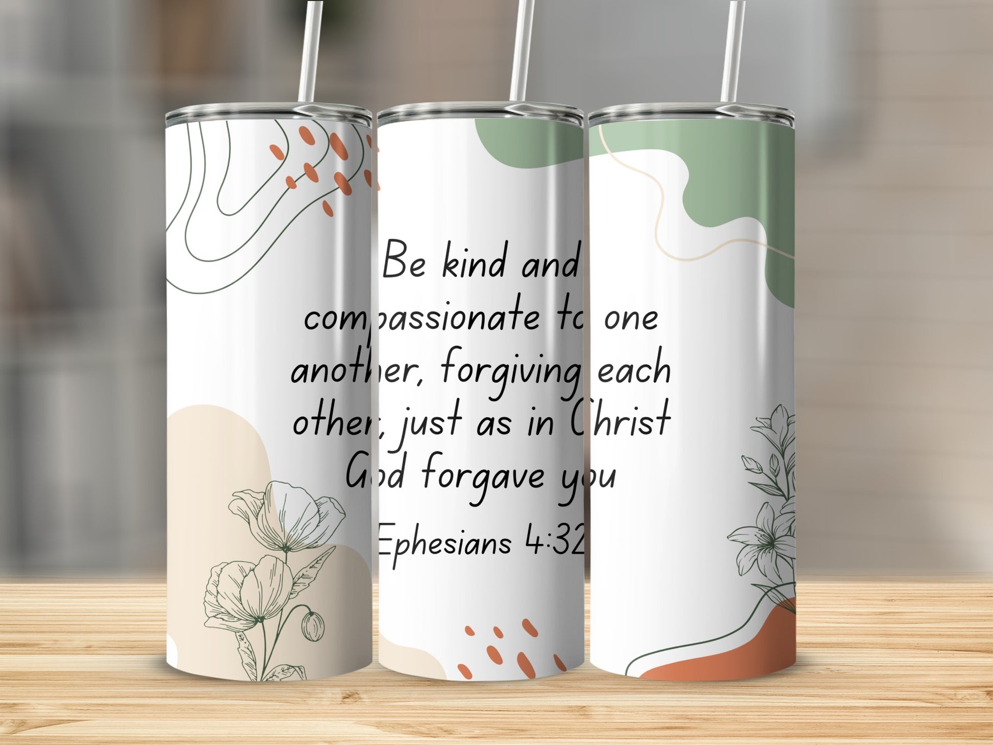 Inspirational Be Kind and Compassionate Steel Tumbler