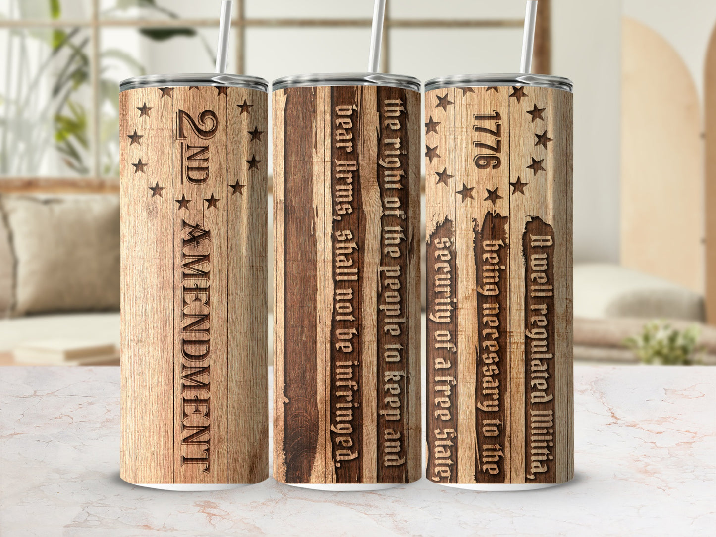 1776 2ND AMENDMENT A well regulated Militia tumbler