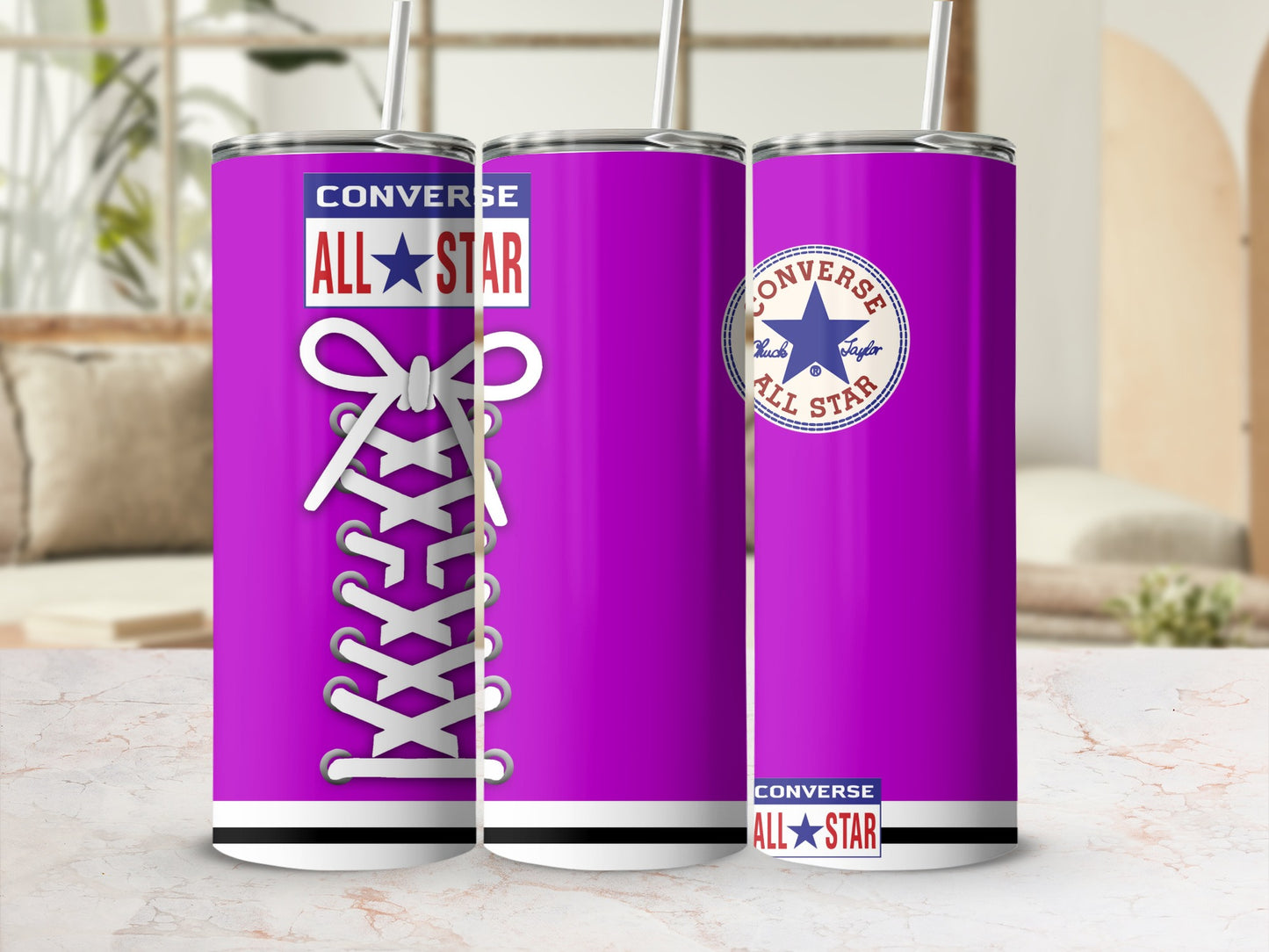 Purple Converse All Star Laces Chuck Taylor Tumbler product type