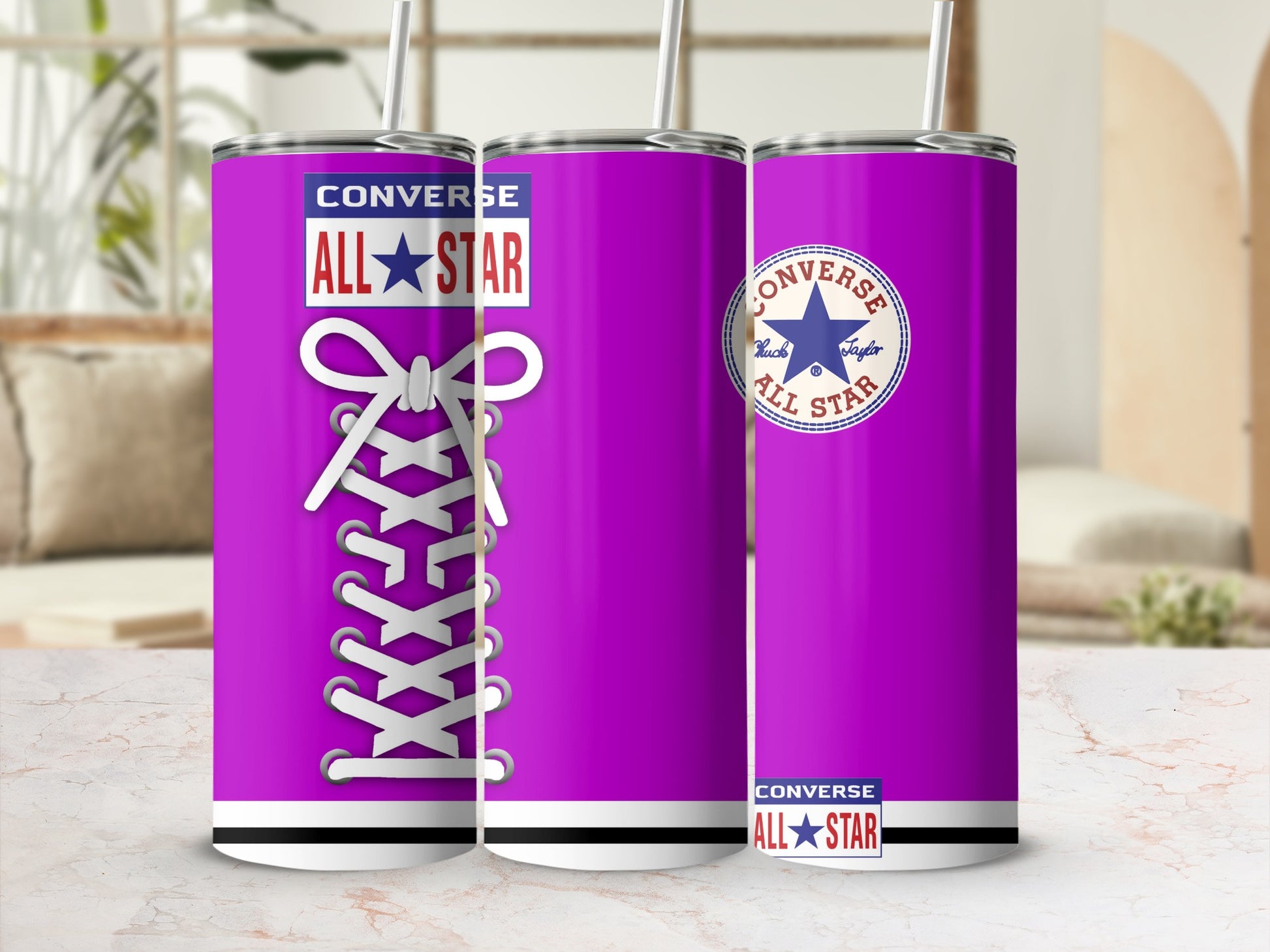 Purple Converse All Star Laces Chuck Taylor Tumbler product type