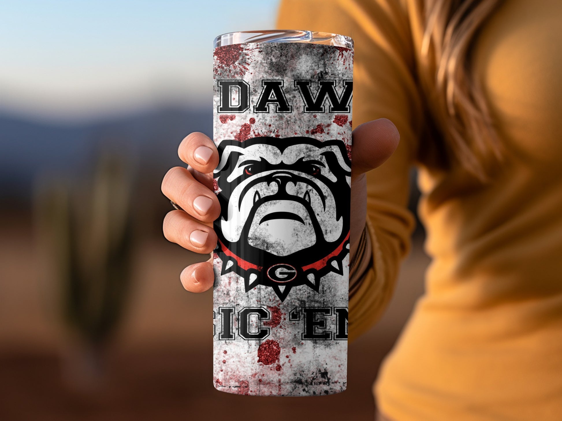 Dawg Themed Tumbler with Bulldog Graphic Design