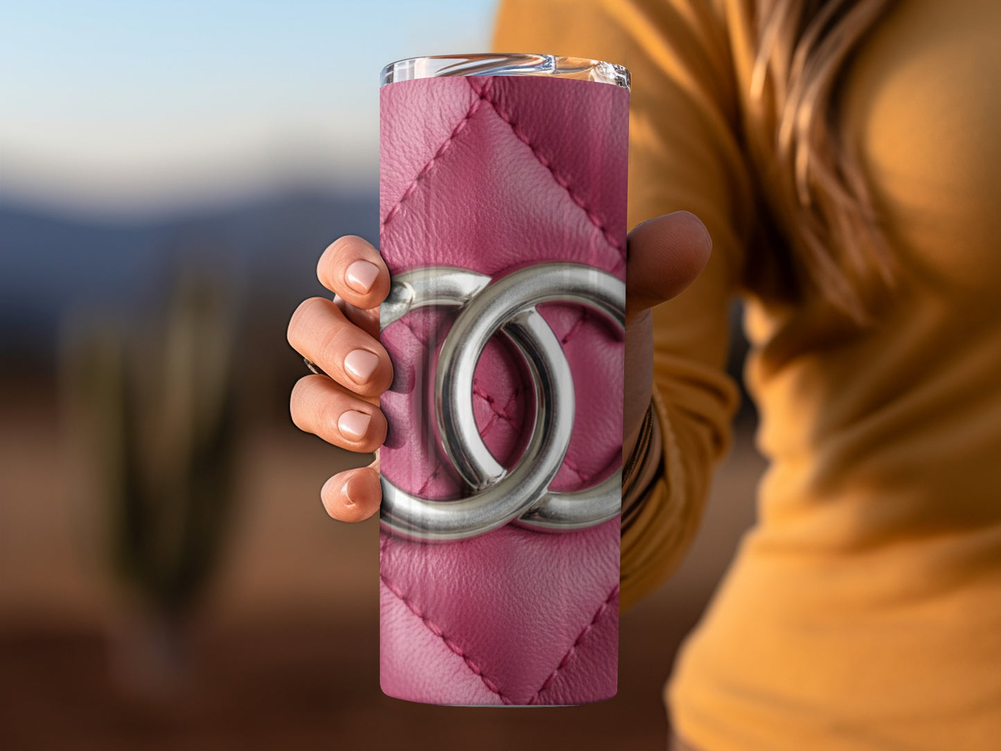 Pink Quilted Design with Iconic Logo Tumblers
