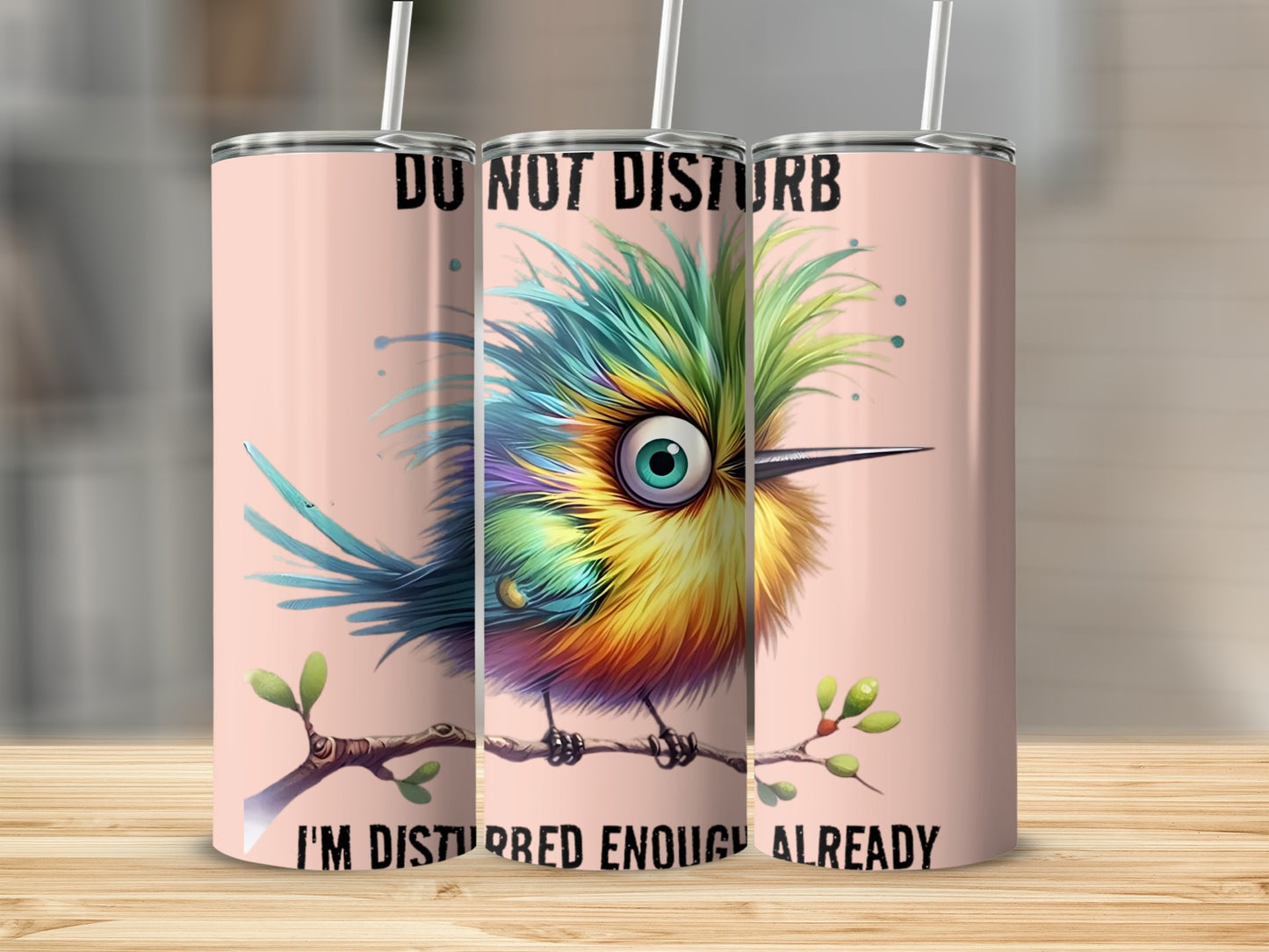 Funny Colorful Bird Design Do Not Disturb Tumbler Cup