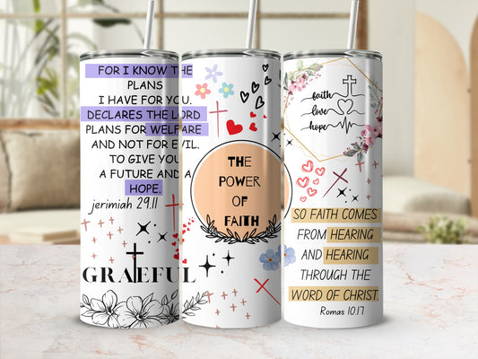 Inspirational Scripture and Faith Quotes Tumbler