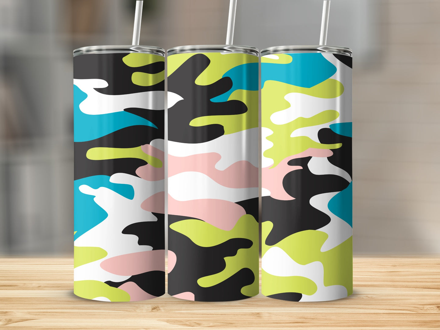 Colorful Abstract Camouflage Pattern Tumbler Cup