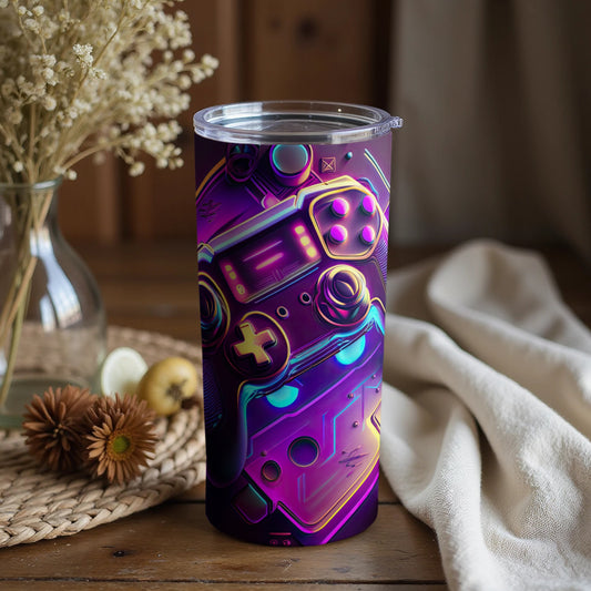 Vibrant gaming controller illustration tumbler product