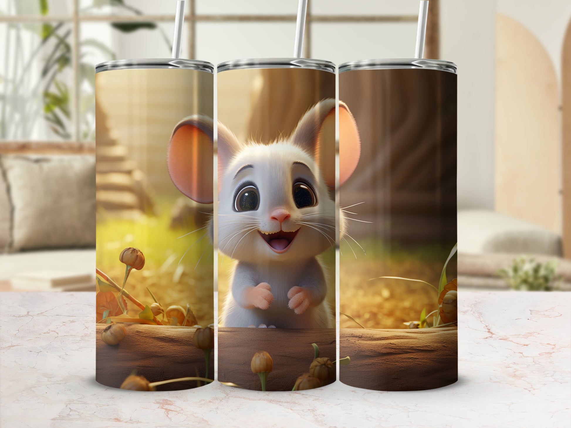 Adorable Cartoon Mouse Tumbler For Kids Drink Ware