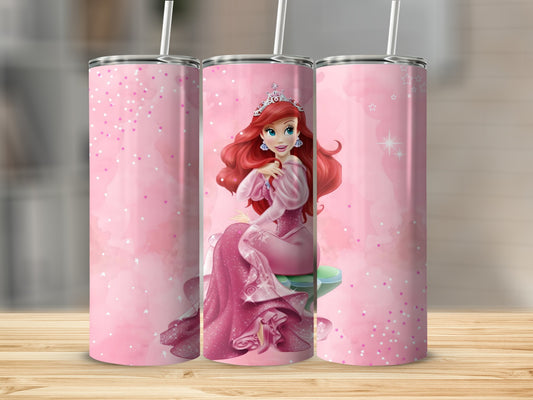 Princess in Pink Outfit with Stars Tumbler Product