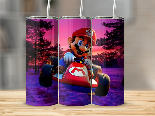 Vibrant Kart Racer Scene Insulated Stainless Steel Tumbler