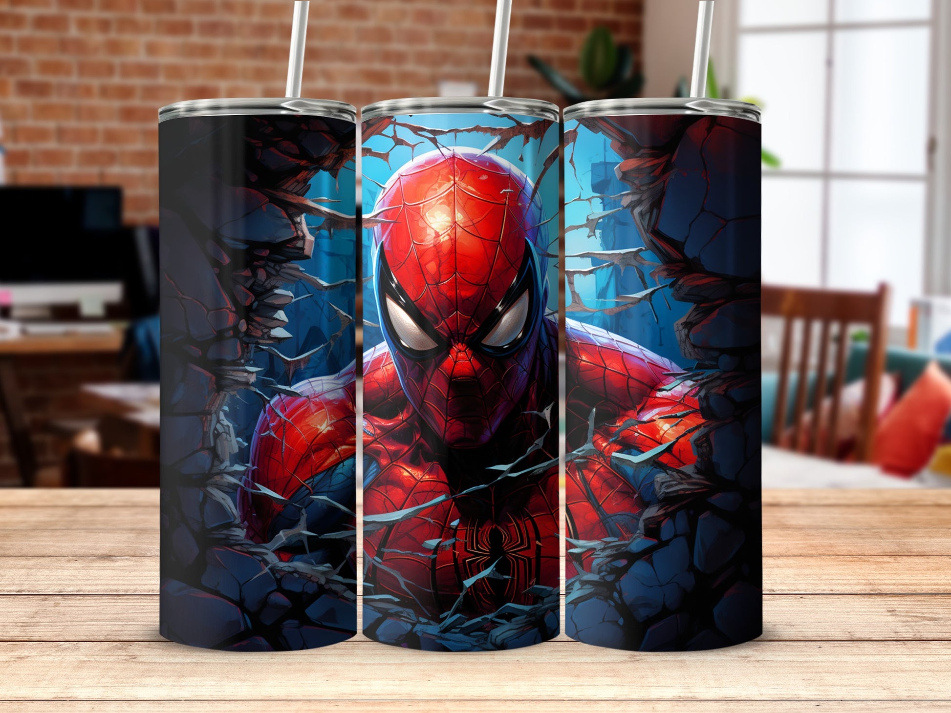 Spider-Man Shattering Effect Design for Tumblers