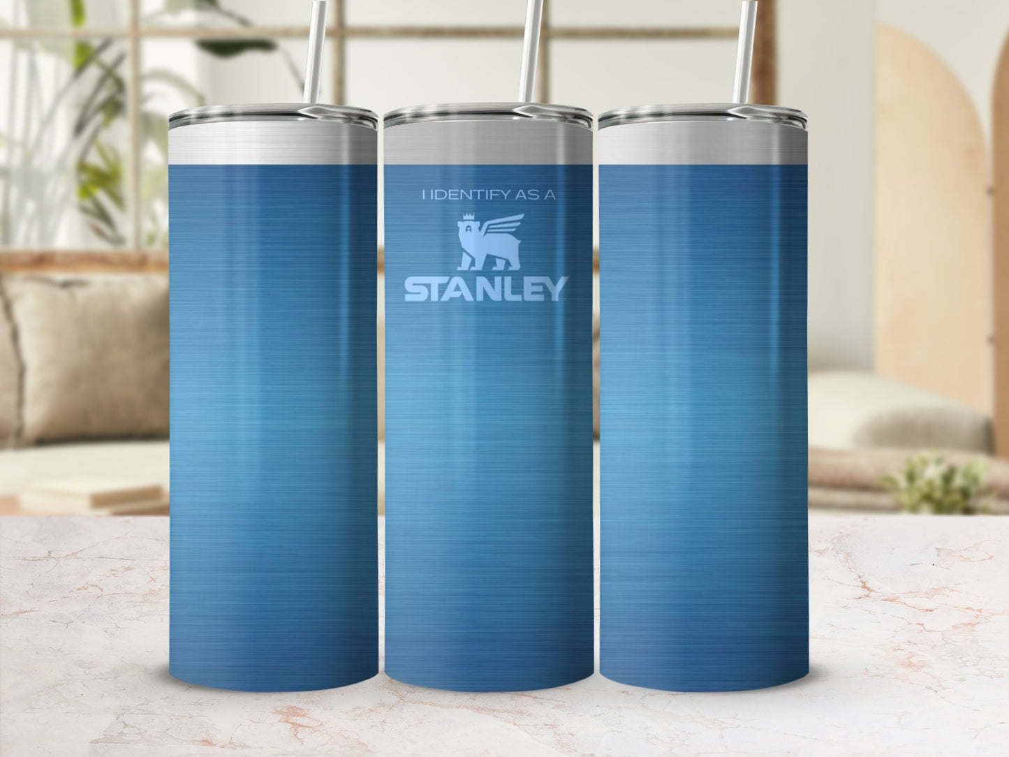 I Identify As A Stanley Blue Stainless Steel Tumbler