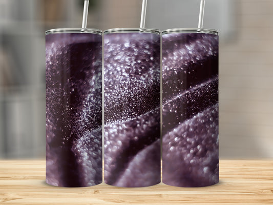 Sparkling Purple Tumbler with Straw for Hot or Cold Drinks