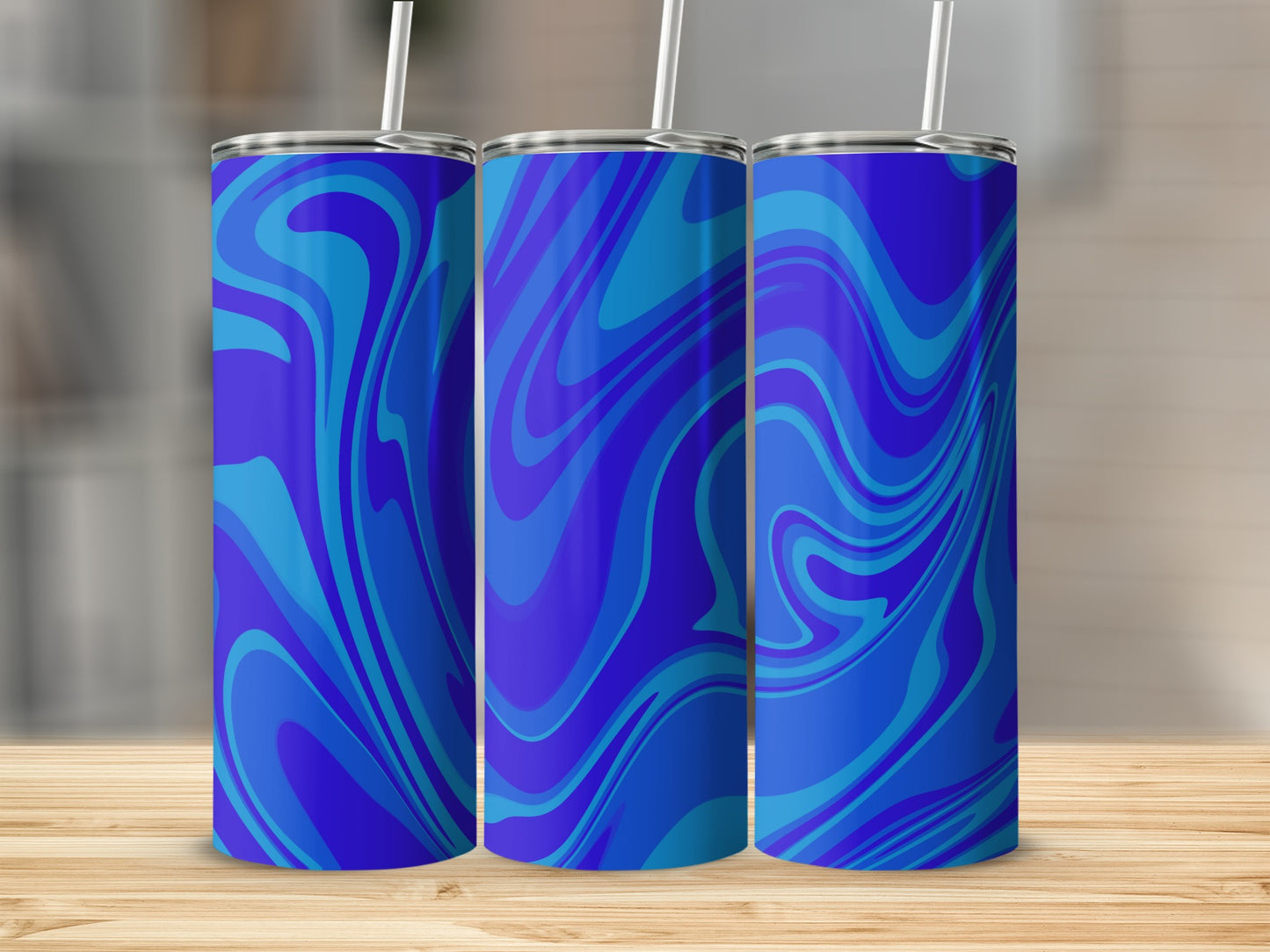 Blue and Purple Swirl design tumbler product