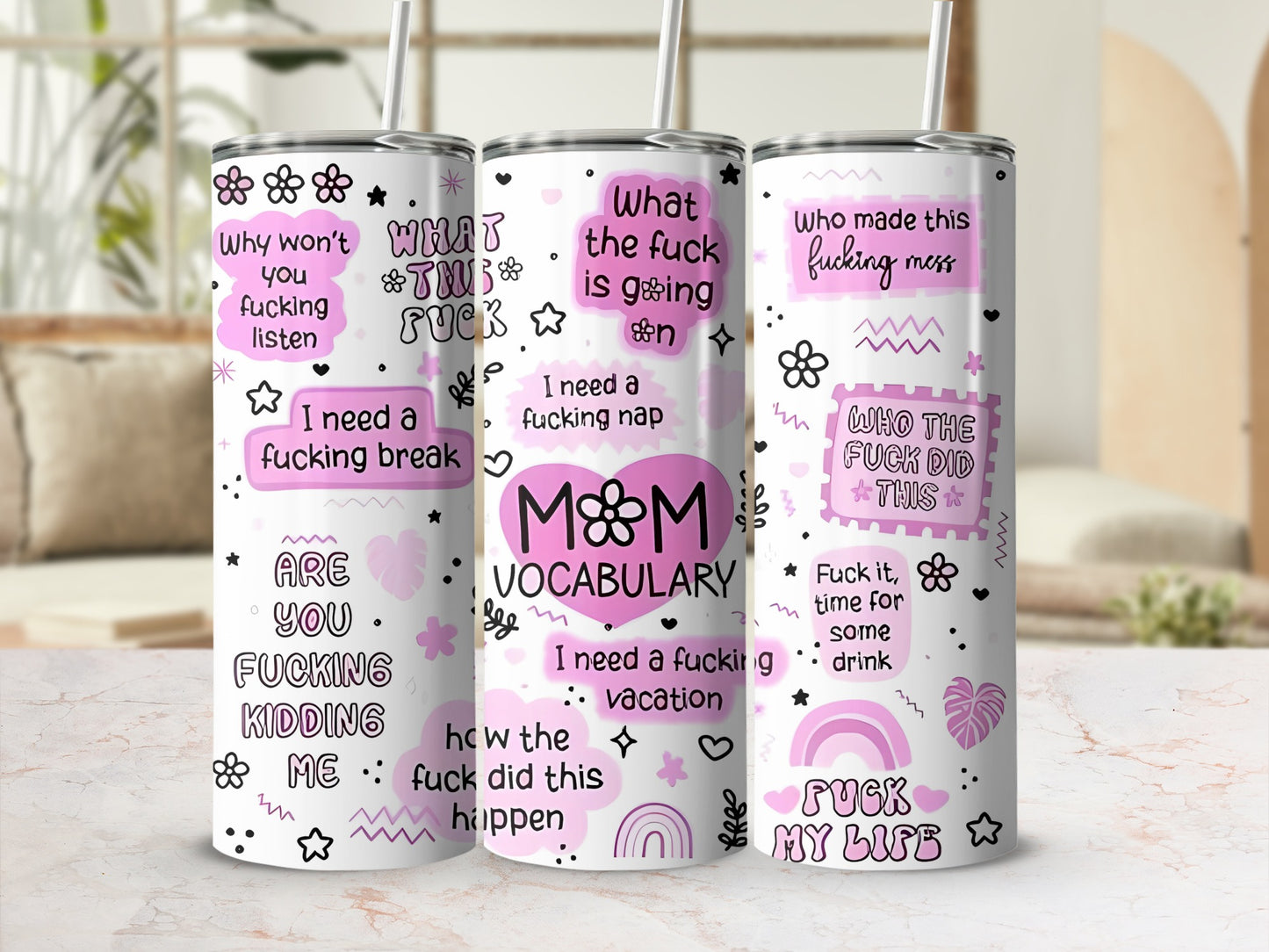 Funny Mom Vocabulary Travel Insulated Tumbler Cup