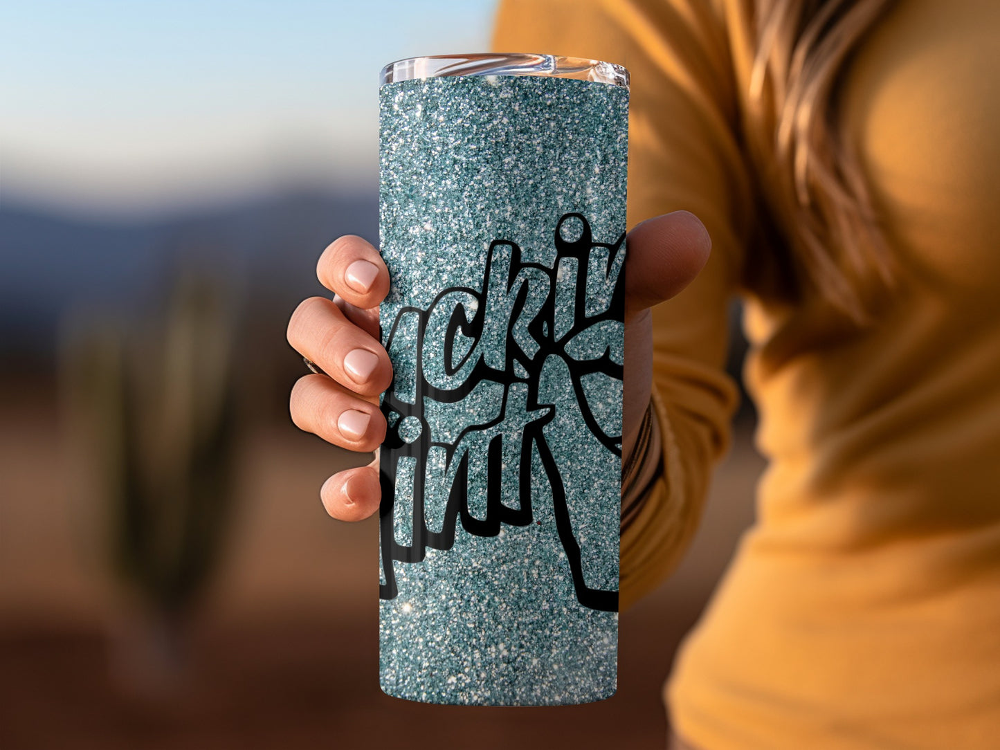 Sparkling Lucky Trink Glitter Tumbler with Lid