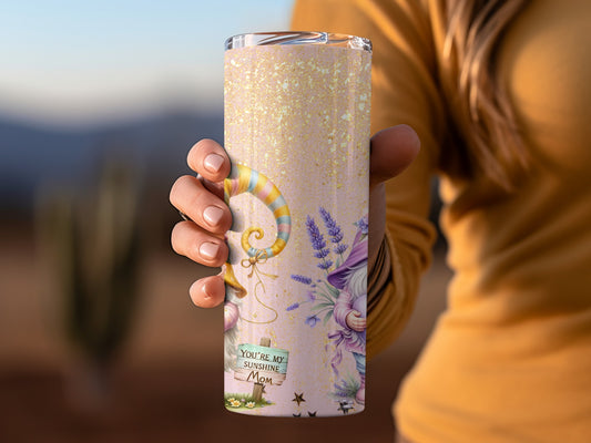 You're My Sunshine Mom Glittery Floral Tumbler