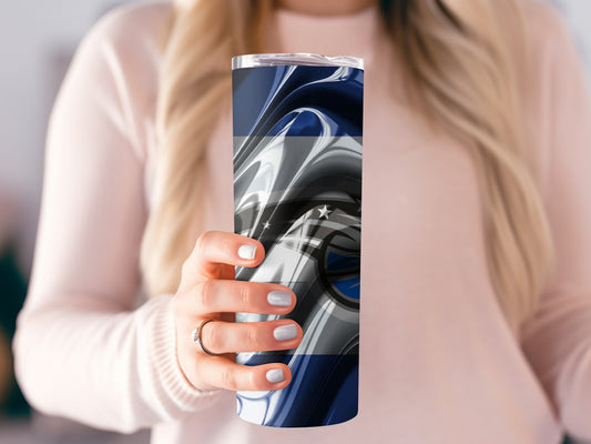 Blue Gray With Basketball Abstract Design Tumblers