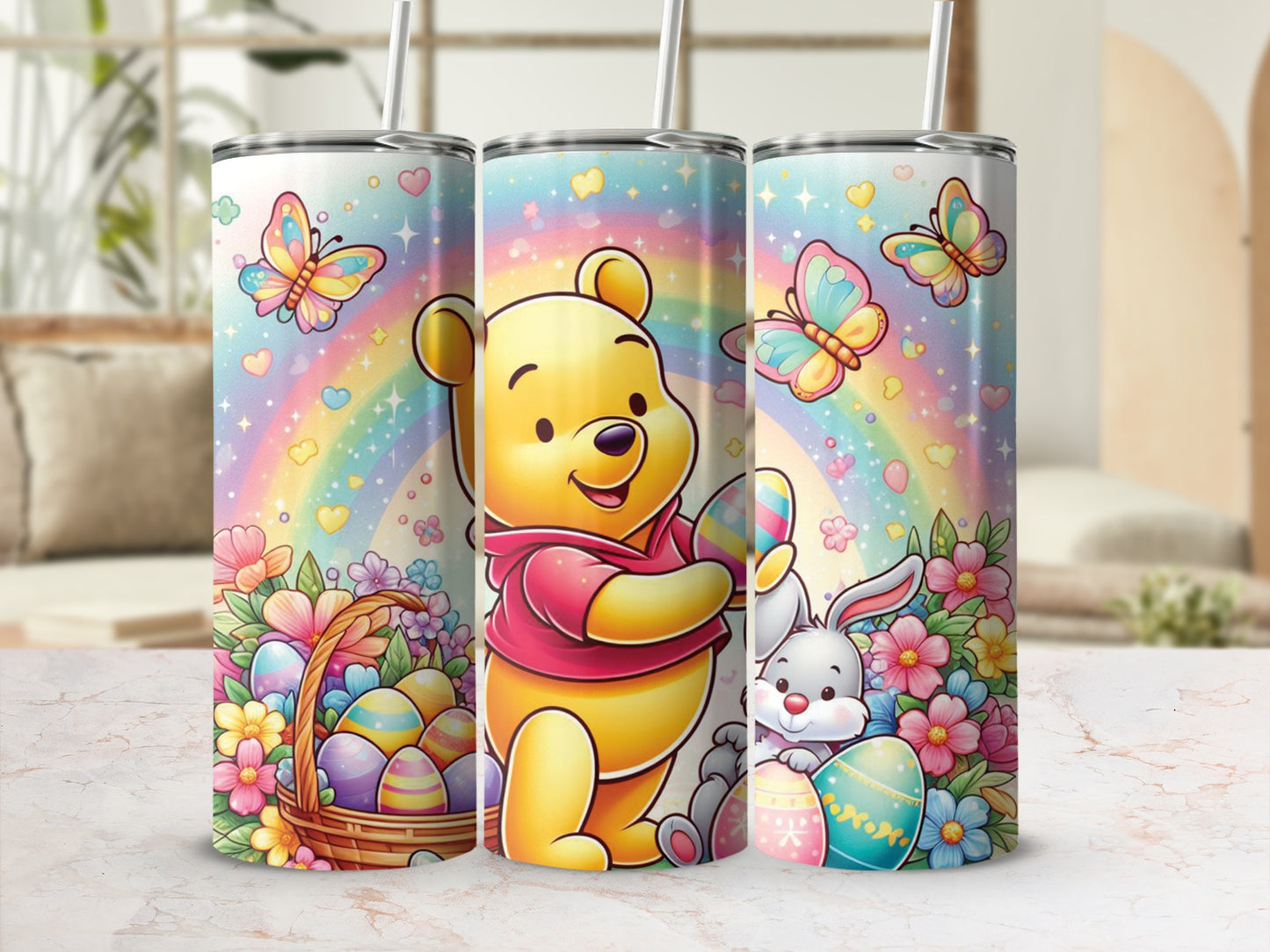 Winnie Pooh Easter Bunny Rainbow Butterfly product type