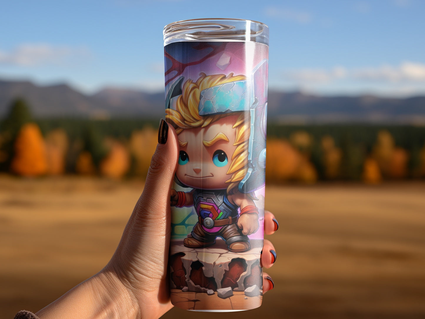 Adorable Cartoon Hero Design Tumbler for Kids