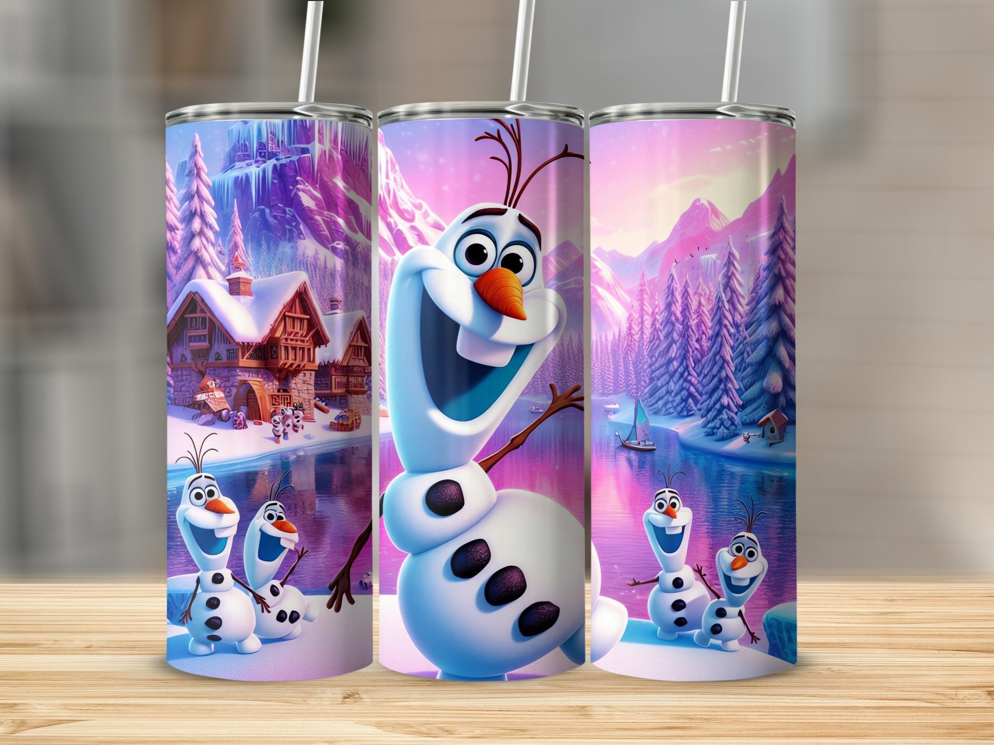 Frosty Character Design Insulated Drinkware Tumblers Set