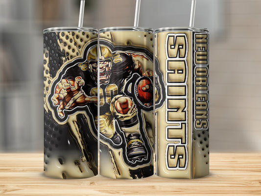 New Orleans Saints Football Player Design Gold Style Tumblers