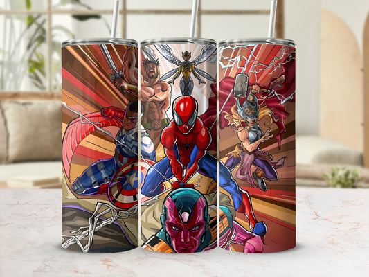 Colorful Marvel Characters Stainless Steel Tumbler