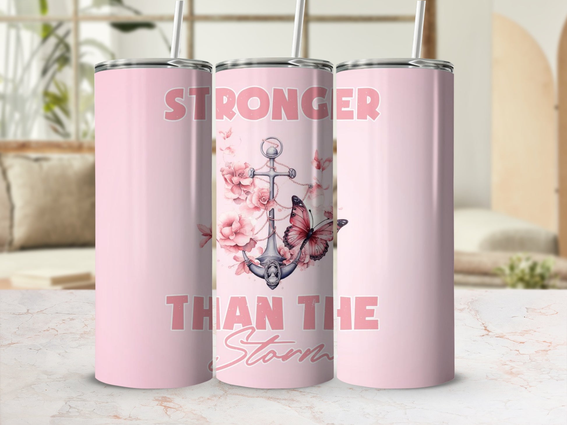 Stronger Than the Storm Inspirational Tumbler
