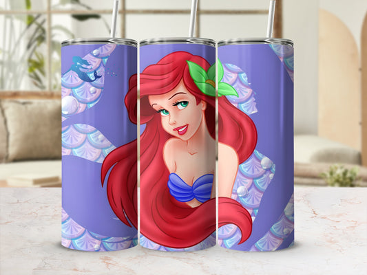 Mermaid Princess Design on Stainless Steel Tumbler