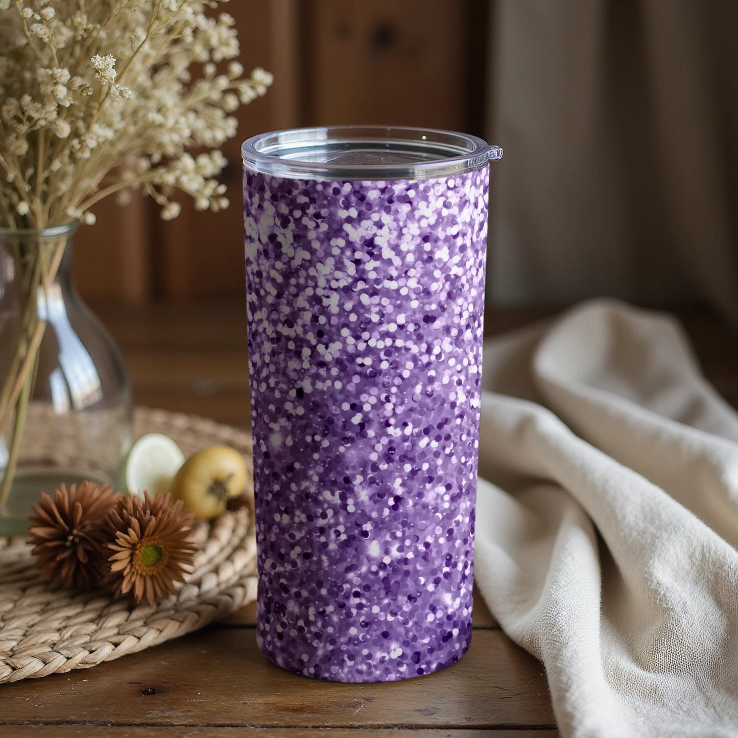 Purple Speckled Tumbler with Lid 20 oz. Drinkware