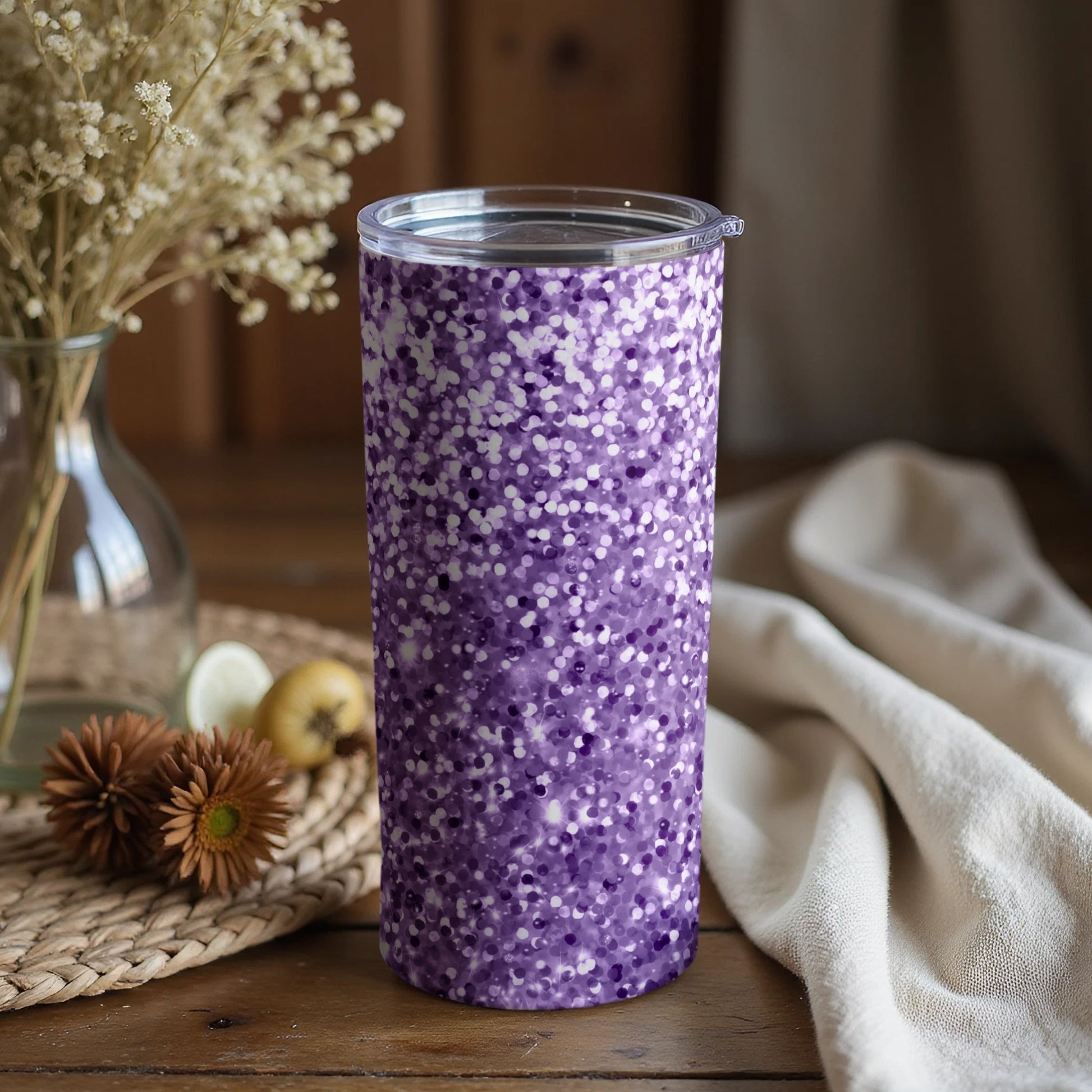 Purple Speckled Tumbler with Lid 20 oz. Drinkware