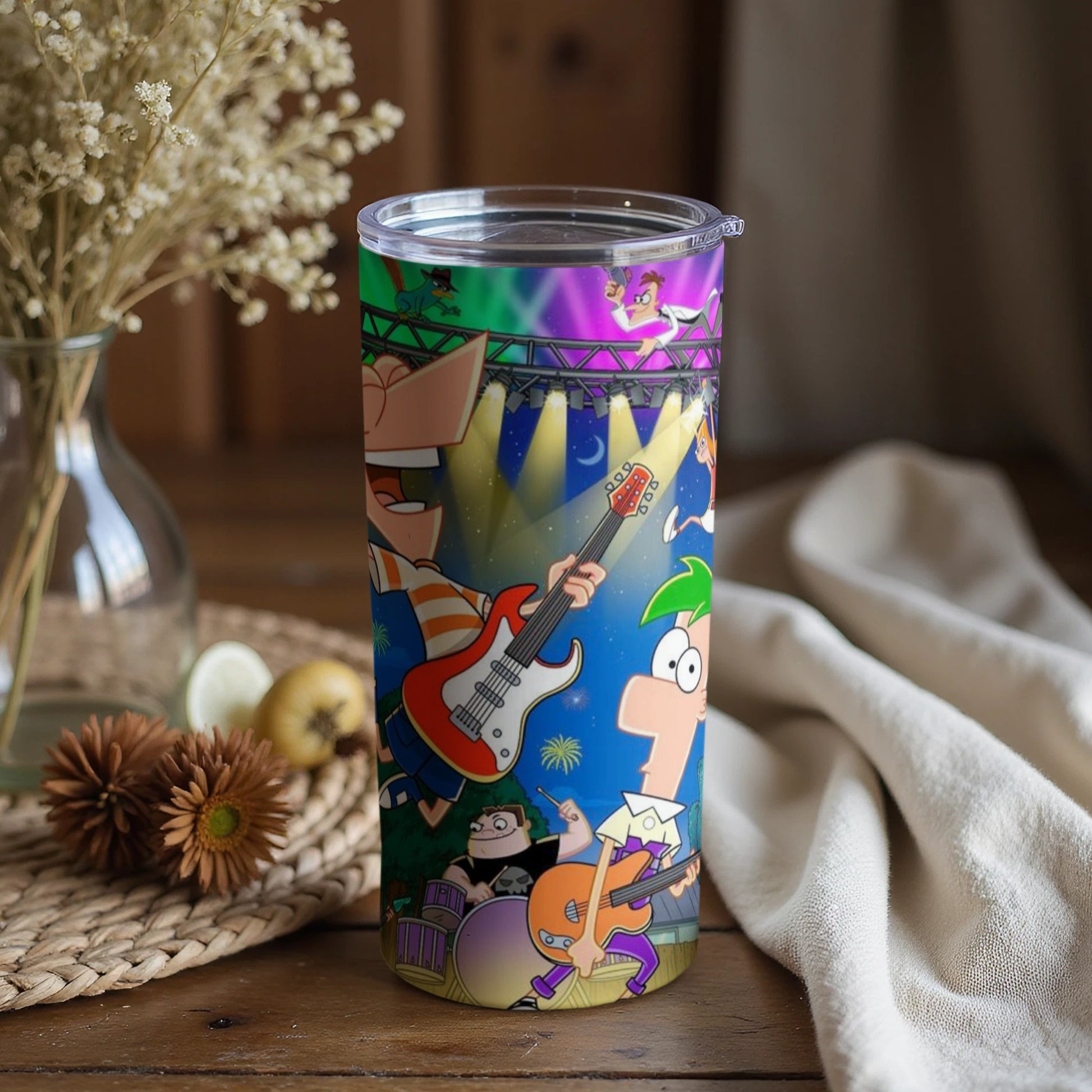 Phineas and Ferb Music Concert Insulated Tumbler Cup
