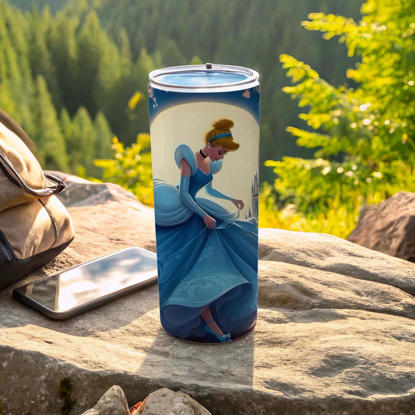Enchanting Princess Design Travel Mug for Outdoors