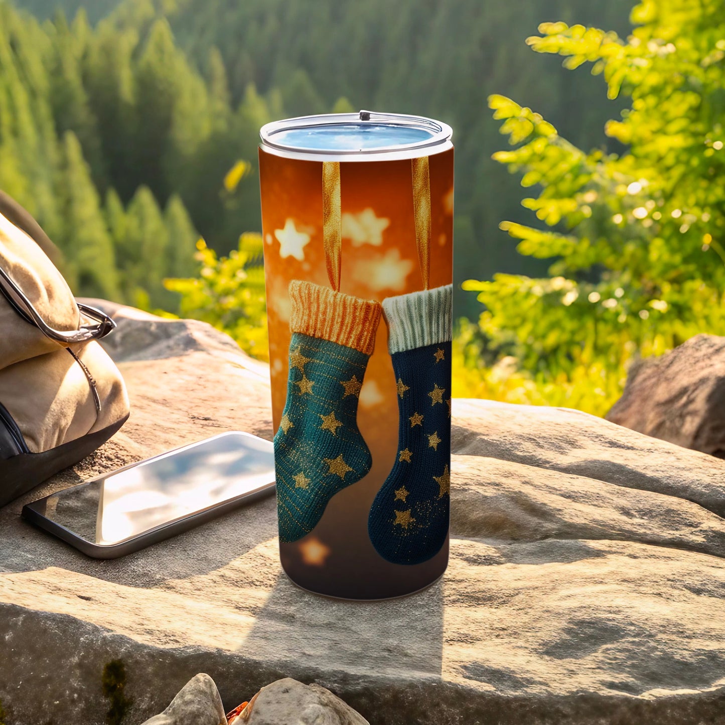 Festive Nordic Socks Pattern Tumbler 20oz