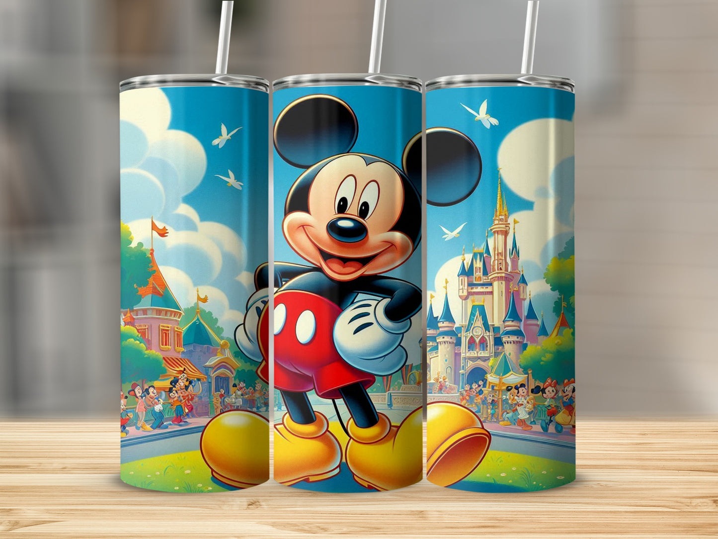 Colorful Mickey Castle Scene Tumbler for All Ages
