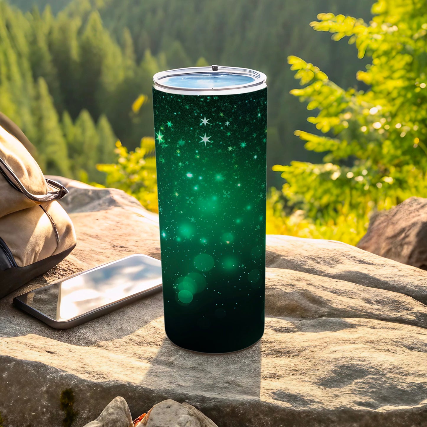 Sparkling Galaxy Theme Travel Tumbler for Outdoors
