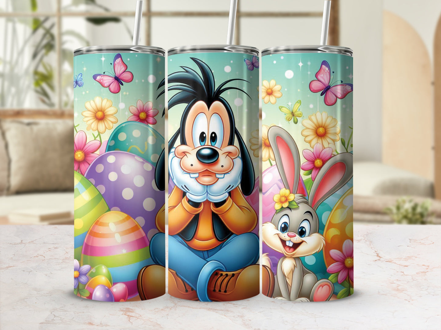 Goofy Easter Bunny Eggs Butterflies Flowers Spring product type