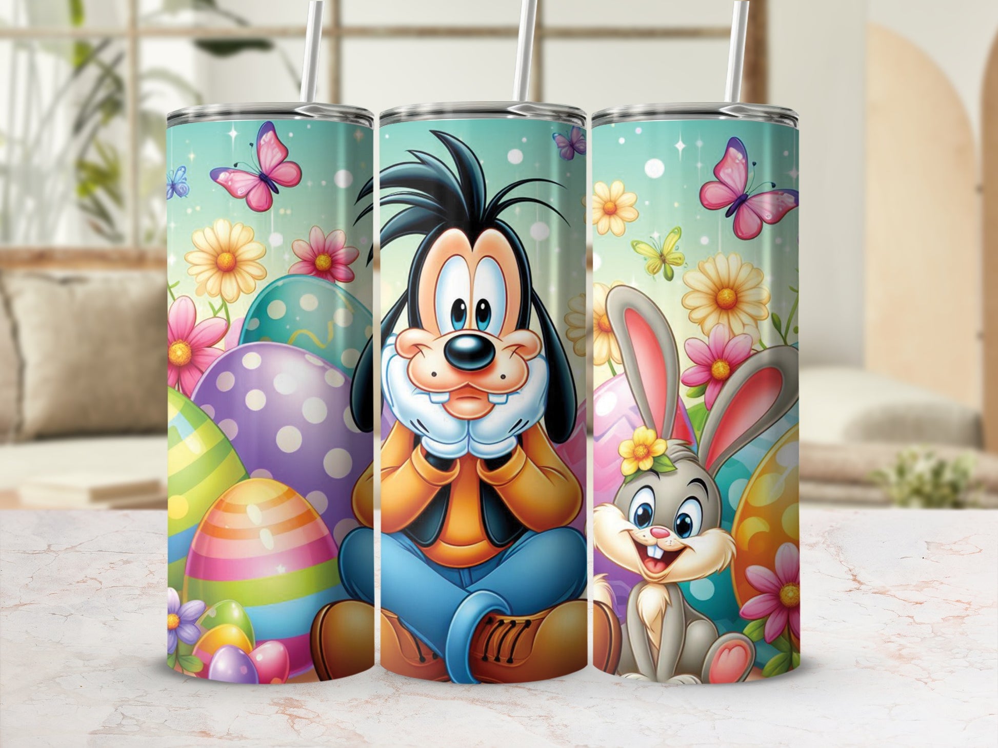 Goofy Easter Bunny Eggs Butterflies Flowers Spring product type