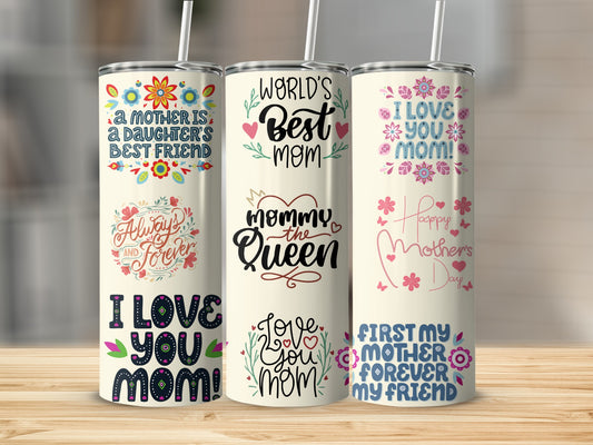 Mother's Day Tumblers with Heartfelt Messages Collection