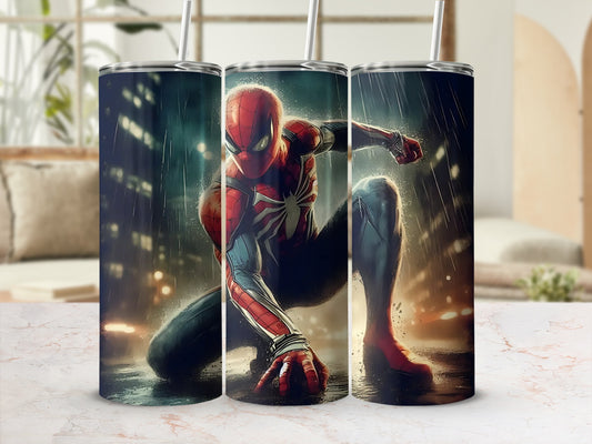 Spider-Man Tumbler with Realistic Action Art Design