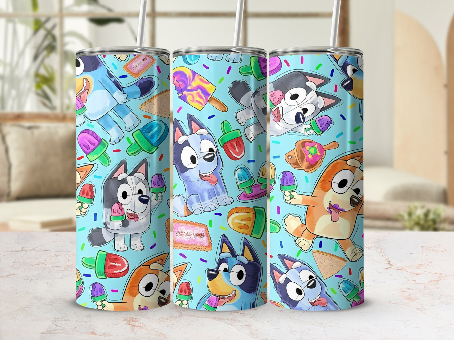 Cute Cartoon Dog Characters Insulated Drink Tumbler