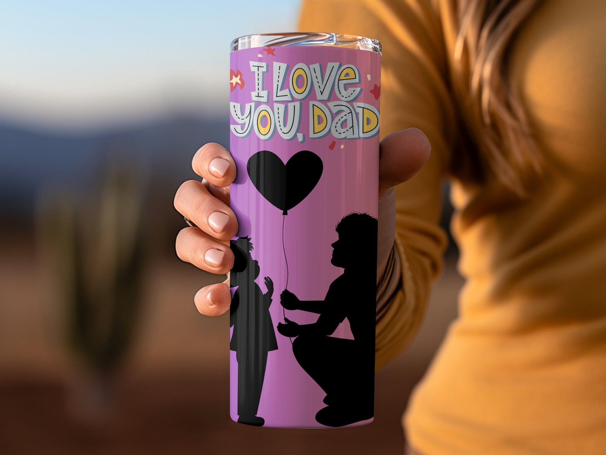 I Love You Dad Colorful Design Travel Tumbler