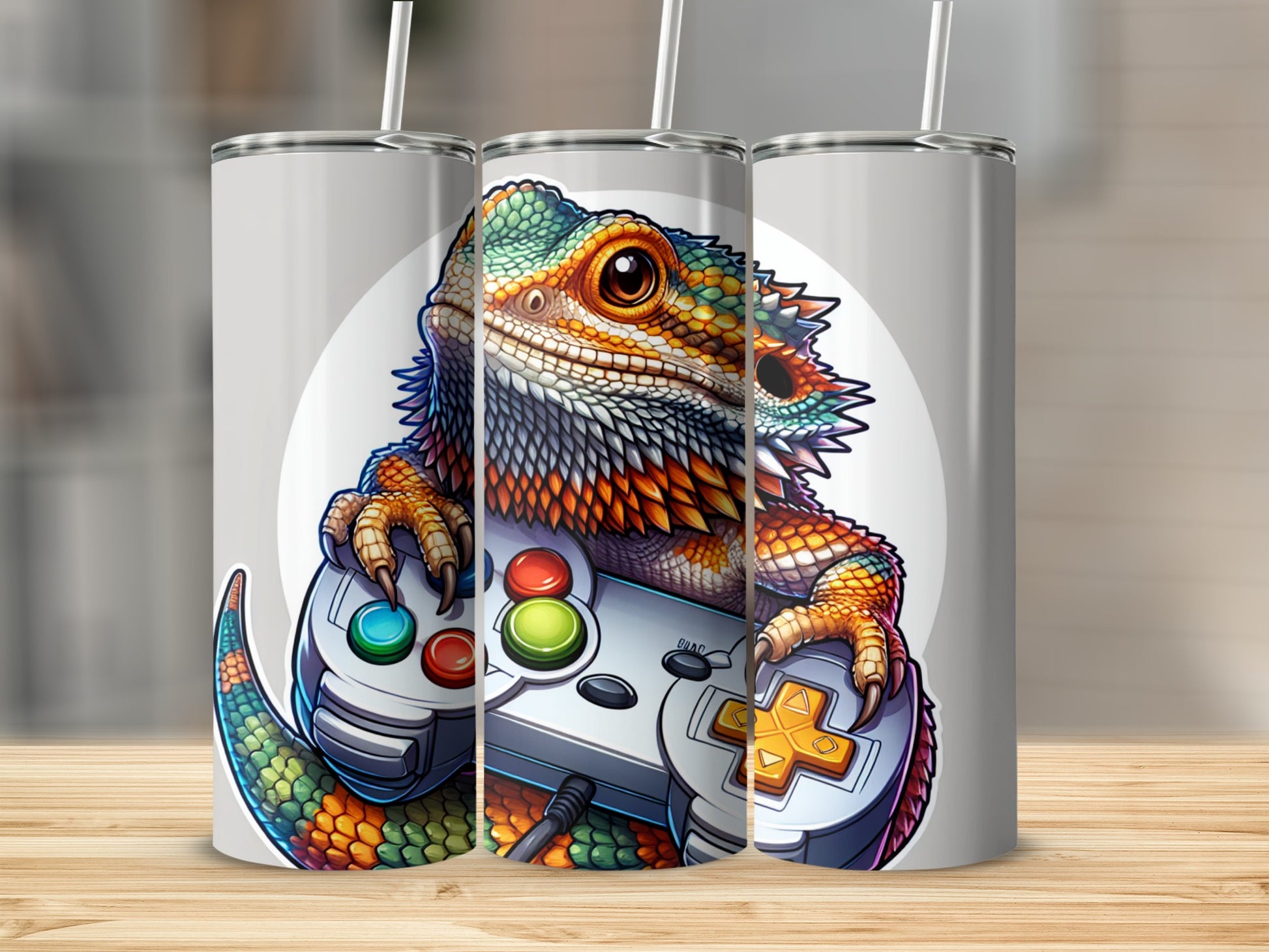 Vibrant Bearded Dragon Gamer Design Tall Tumbler