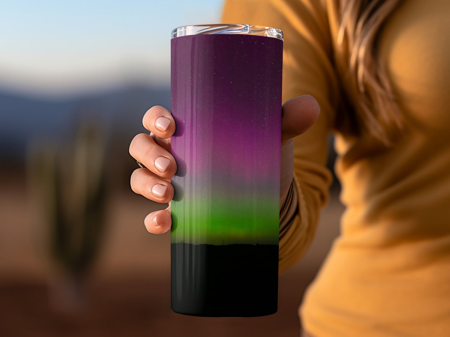 Northern Lights Themed Insulated Travel Tumbler Cup