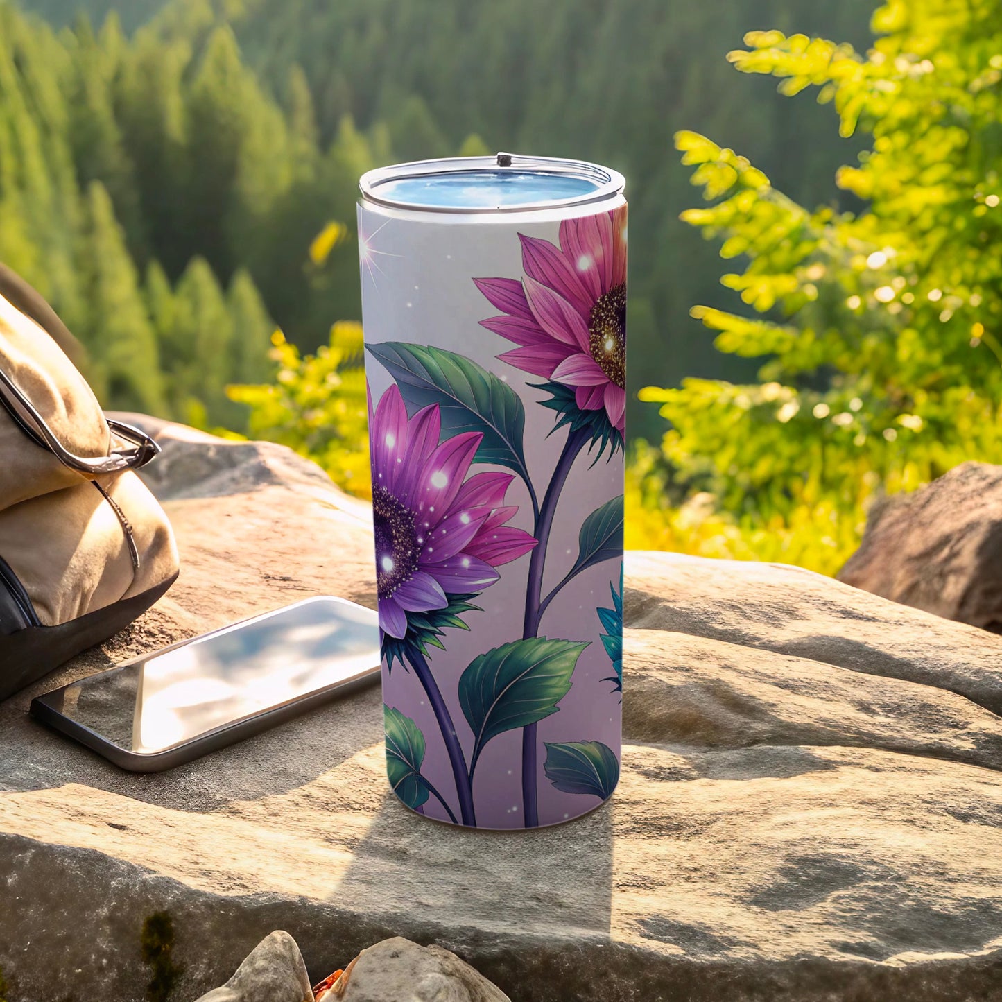 Vibrant Floral Travel Tumbler for Outdoor Adventures