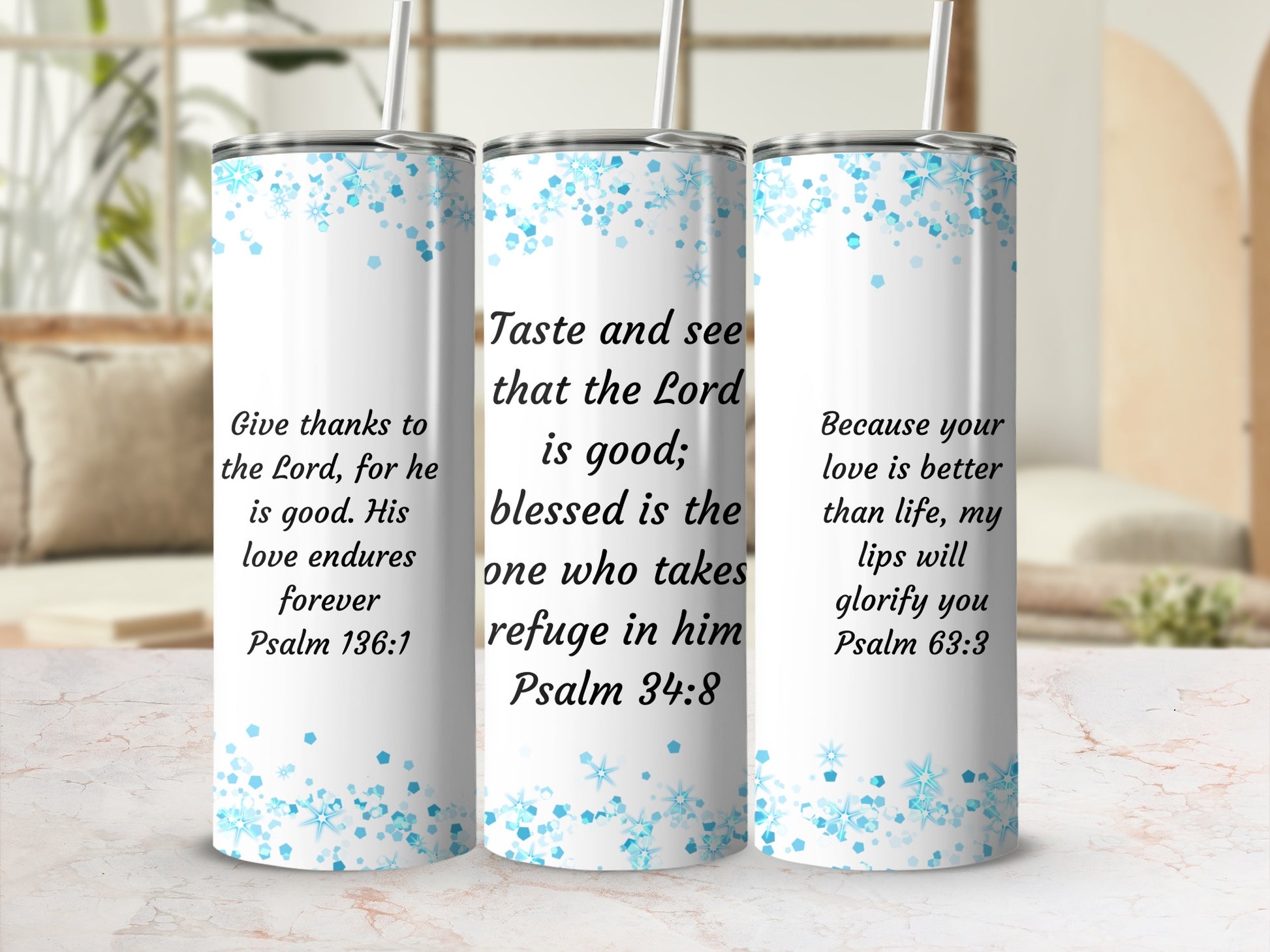 Christian Bible Verse Faith Quote Religious Tumblers