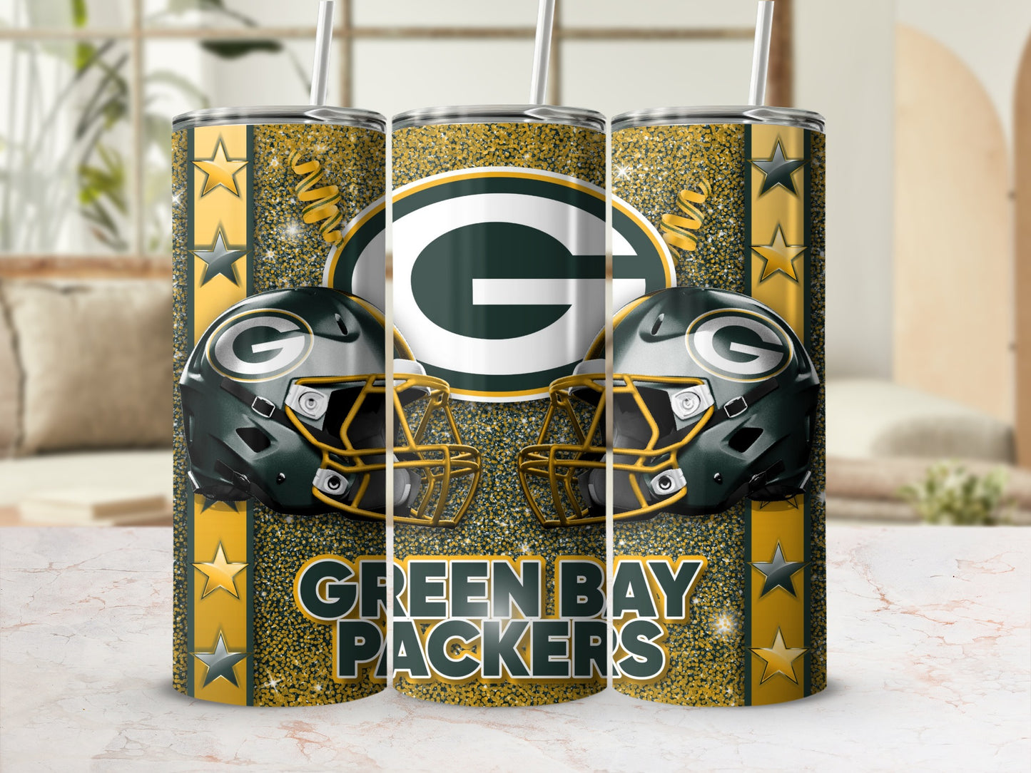 Green Bay Packers Football Helmets Team Logo Tumblers