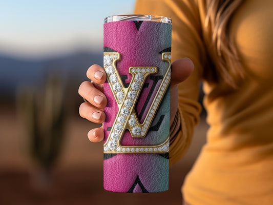 Luxury Diamond Studded Monogram Tumbler for Stylish Use