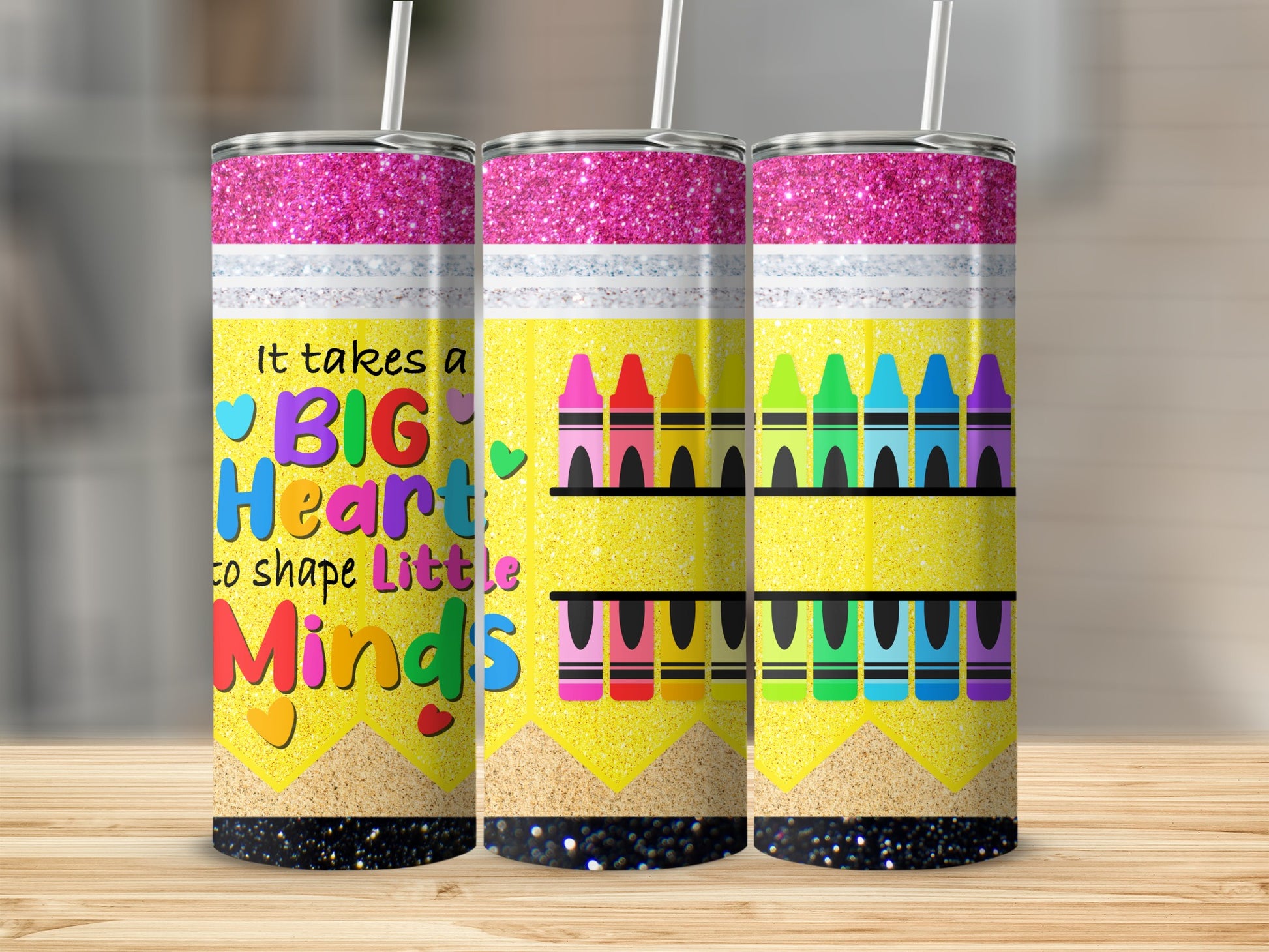 Pink Glitter Pencil Crayons Big Heart Little Minds product type